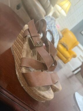 Jellypop Tan Strappy Espadrille Wedge Sandals